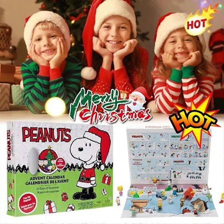 2024 Joulukalenteri Peanuts SNOOPY -hahmoilla ja tarvikkeilla - 24 päivän laskuri - Hauskoja joululahjoja lapsille