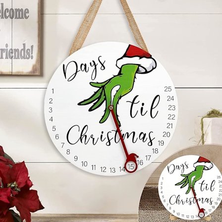 Joulun Odottelun Joulukalenteri Kaikenikäisille|30cm Puinen Joulukranssi Jalustalla Oven Seinän Takka Koristeluun|Jouluinen Tervetuloa Kyltti