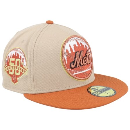 New Era - MLB Beige fitted Czapka Z Daszkiem - New York Mets Two Tone Paradise 59FIFTY 50th Anniversary Camel/Rust Fitted @ Hatstore