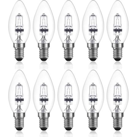 42w E14 C35 Dæmpbar halogenpære Ac 220-240v Varm hvid 2700k E14 Transparent halogenpære (10stk) (FMY)