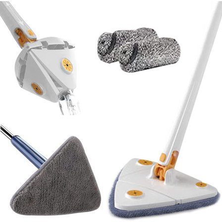 360° roterbar och justerbar rengöringsmopp, våt och torr mikrofiber