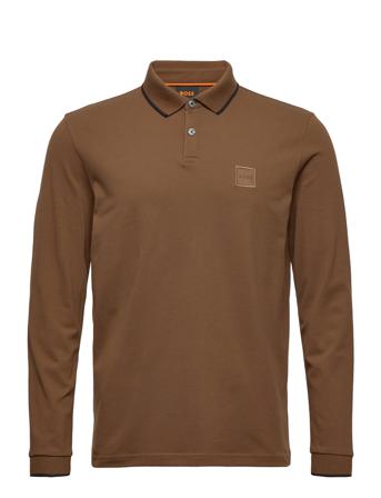 Passertiplong Polos Long-sleeved Ruskea BOSS