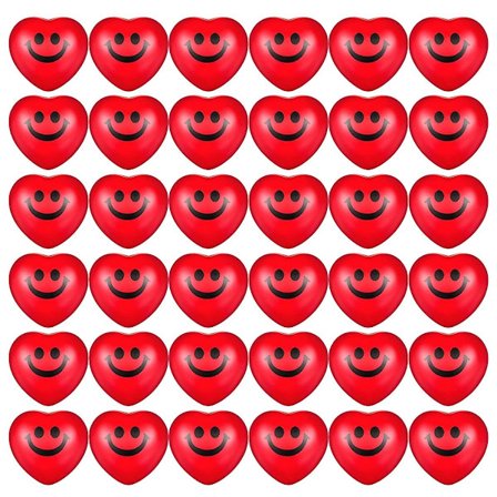 36 st Alla hjärtans dag hjärtformade stressbollar, stressbollar hjärtformade leende ansikte stressbollar för alla hjärtans dag - Perfekt