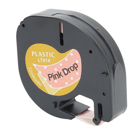 Tulostettava etikettinauha, söpö nauha, lämpöpaperi, vaaleanpunainen, Dymo-etiketöintilaitteeseen, 12 mm