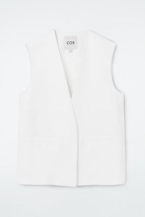 COS Frauen Weste Mit Überlappender Vorderpartie in Weiß