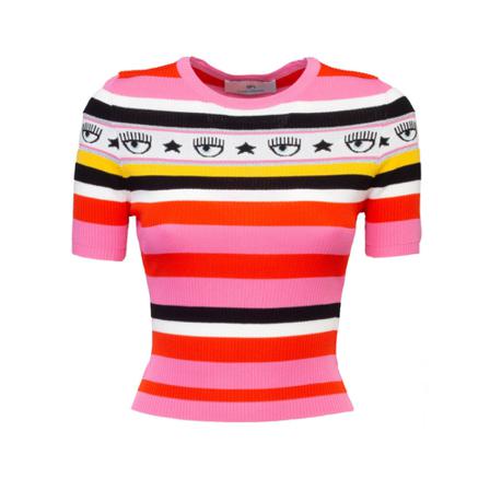 Chiara Ferragni Collection T-shirt Logomania rosa, Dam, Dam, Storlek: S