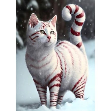 (30x40cm) Diamantmalerisett for voksne, Katt Diamantkunstsett Full Rund Diamant 5D Snø Diamantmaleri Kunst, Vinter Diamant Gem Dots Kunst og Håndverk 