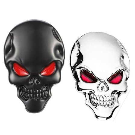 2st Skeleton Skull Logo Emblem Badge 3D Skull Heads Bildekaler