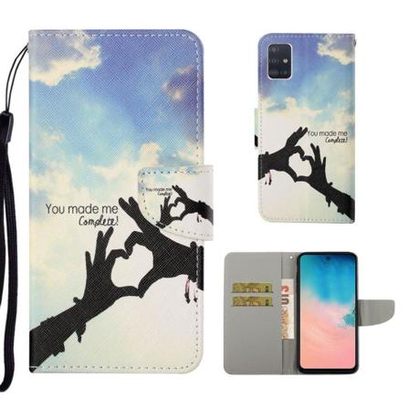 Wonderland Samsung Galaxy A71 Flip Etui - Hjerte Form Multicolor