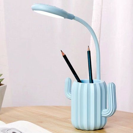 USB-skrivebordslampe USB-touch gulv trådløs skrivebordslampe justerbar lysstyrke LED-læselampe med dekorativ penneholder