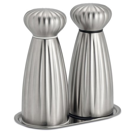 Robert Welch Palm Satin Salt- og pepperkvern med brett medium, rustfritt stål