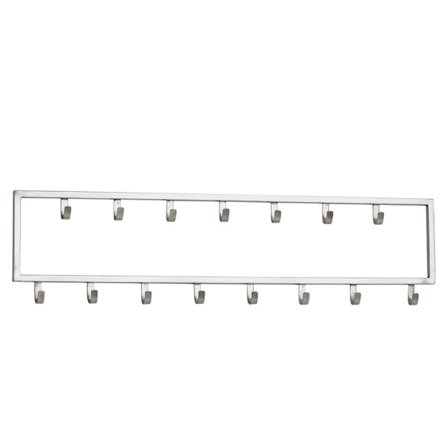Rootz væg knagerække metal sølv 80x20x4 cm design hall knagerække stål - Krogestang vægpanel - garderobevæg - Gang knagerække