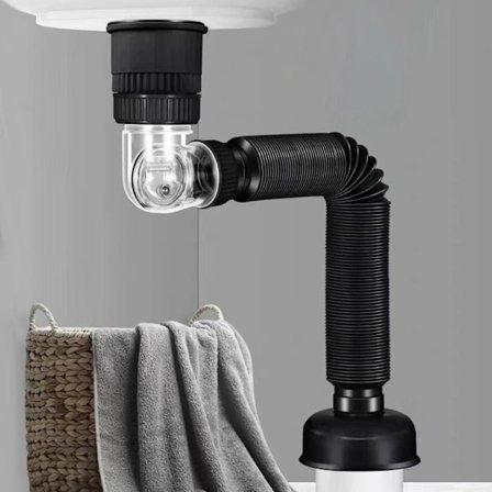 {CACA} Tiskialtaan viemäriputki viemäri MUSTA musta