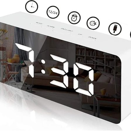 Sähköinen herätyskello säädettävällä kirkkaudella ja hiljaisella toiminnalla