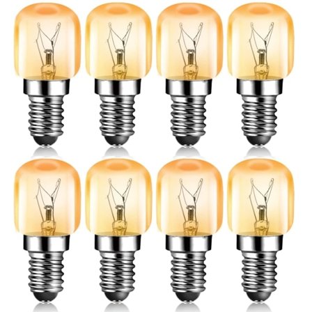 15W E14 Pære 2700K 70LM Lille Skruehætte Pygmæ Lamper til Ovn, 8-pak