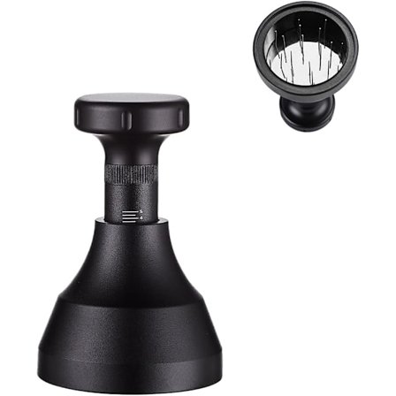 Aluminium Espresso Kaffedistributör med 22 Espressonålar 0,8mm Svart
