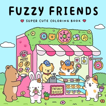 Fuzzy Friends: Supersød Malebog for Voksne og Teenagere med Bedårende Dyrekarakterer (Fuzzy Friends Malebog)