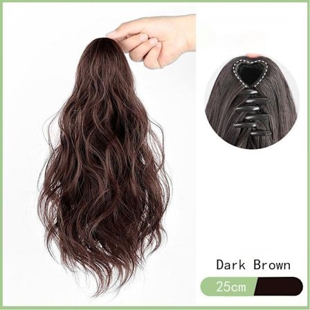 Mikrokrøllet langt hår høy hestehaleparykk D D