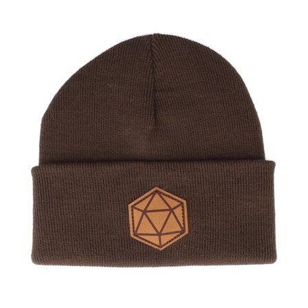 Gamerz - Brown - cuff - Beanie - D20 Patch Chocolate Brown Beanie - Hatstore