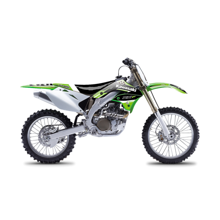 Kit Adesivi Completo Blackbird Dream 4 con Coprisella Verde-Nero-Bianco - Kawasaki KX 450F 2006-2008
