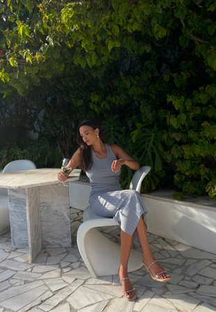 Bubbleroom - Sparkling Rib Tank Top - Grey - Kläder