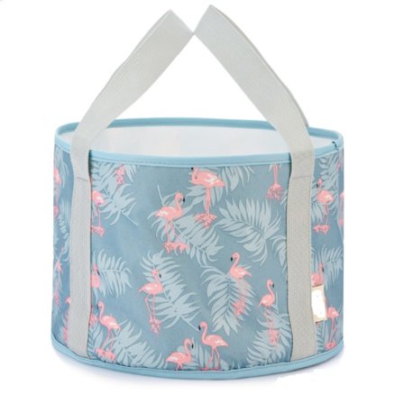 Hopfällbar hink, 21 liters bärbar vattenbehållare, stor kapacitet tryckt Oxford tyg vattenbehållare, bärbar resefotbad, multifunktionell bärbar 