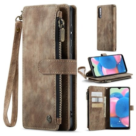 Rymligt Samsung Galaxy A50s / Samsung Galaxy A50 / Samsung Galaxy A30s fodral med plånbok - Brun