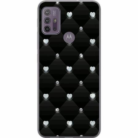 Motorola Moto G10 Genomskinligt Skal Bling Heart