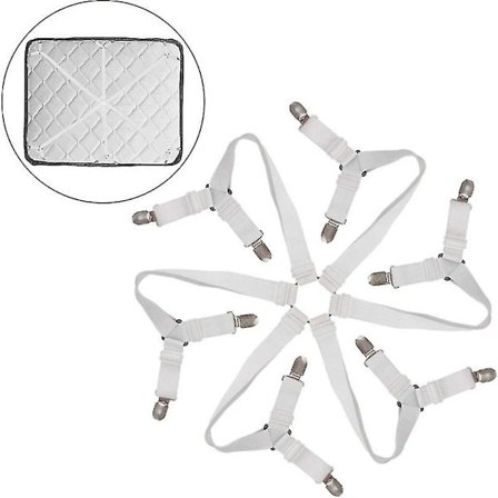 Lakanband, Lakanclips är justerbara, elastiska och fasta, lämpliga för alla madrasser