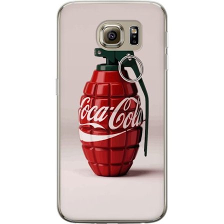 Kompatibelt Mobildeksel til Samsung Samsung Galaxy S6 Kunstnerisk illustrasjon av Coca Cola granateple i rødt og grønt, pop art inspirert motiv med