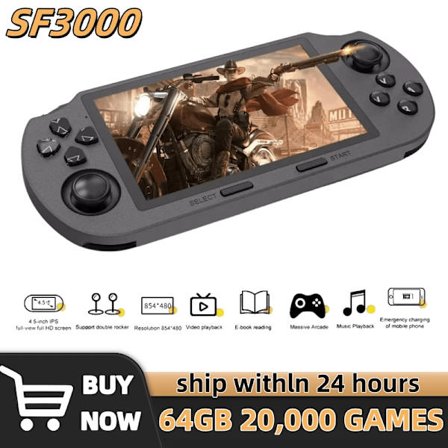SF3000 Retro Handheld Video Game Console Linux System 4,5 tuuman 854*480 IPS-näyttö 3000mAh kannettava taskuvideosoitin pelit