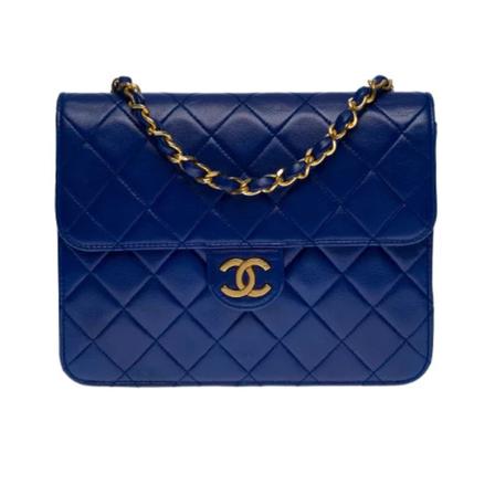 Chanel Vintage Pre-owned Læder chanel-tasker Blå, Dame Vintage Tasker, Størrelse: ONE Size