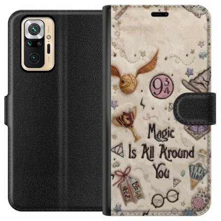 Kompatibel Tegnebogsetui til Xiaomi Xiaomi Redmi Note 10 Pro Broderet magisk illustration med symboler, citater og eventyrinspireret fantasi der skabe