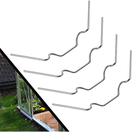 120 kpl Kasvihuoneen Lasin Kiinnikkeitä, W-Muotoinen Ruostumattomasta Teräksestä Valmistetut Kiinnikkeet - Ihanteellinen Onttojen Levyjen 