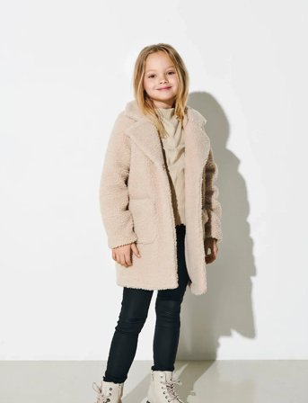 Kids Only Kognewaurelia Sherpa Coat Otw - Cream - 164