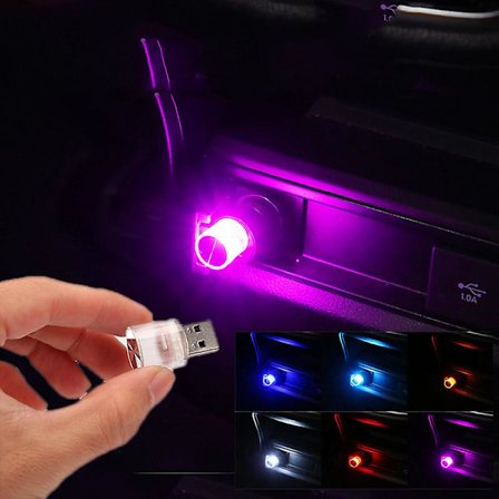 Mini USB LED tunnelmavalo koristeellinen lamppu juhliin Vilkkuva värikäs kannettava Plug Play Auto Sisätilojen tunnelmavalo| |