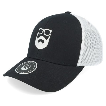 Bearded Man - Black adjustable Czapka Z Daszkiem - Logo Black/White Trucker @ Hatstore