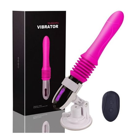 Teleskopisk vibrator med fjärrkontroll, 18 cm, rosa