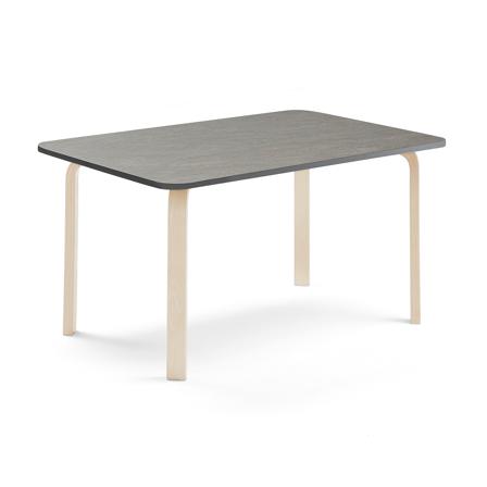 Tisch ELTON, 1400x700x640 mm, Linoleum dunkelgrau, Birke