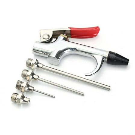 5-delt sett med luftblåsepistolsett, luftkompressordyse, spissnål, inflasjon