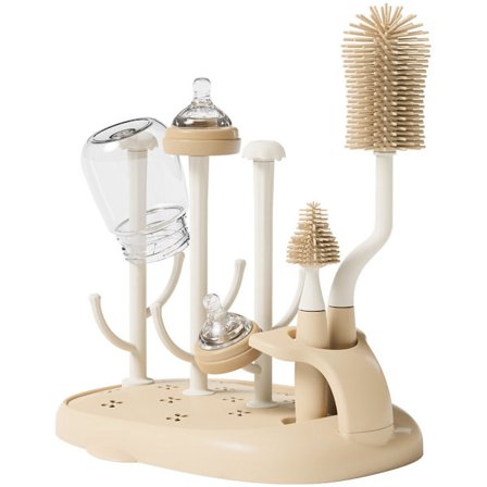 Tørkestativ for babyflasker - Off-white plastflaskestativ for babyflasker