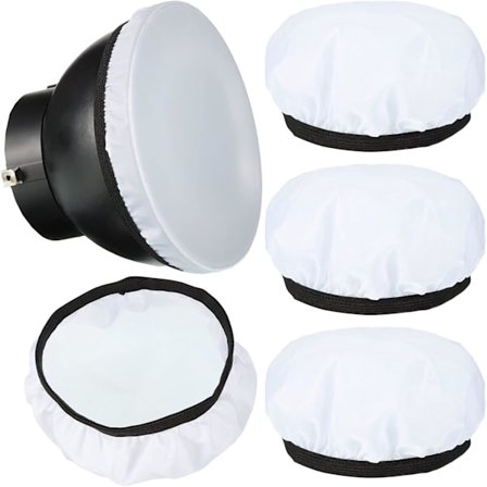 4 stk Diffuser Lamp Sock Myk Diffuser Lamp Cover 7 Tommer/ 18 cm Standard Klut Diffuser Lys Sok Lampskjerm Reflektor Lamp Sok for Strobe Flash Lys 