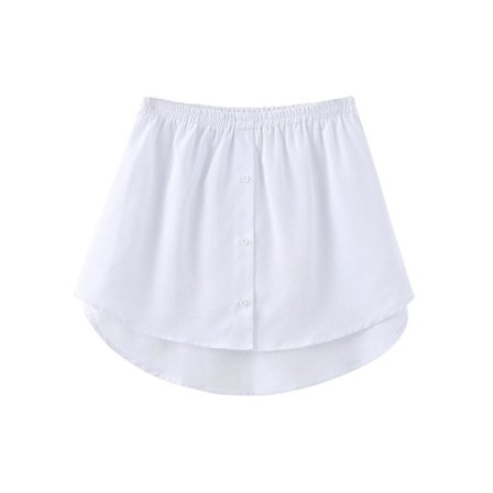 Kvinnor i lager falska toppar Nedre Sweep Shirt Extender Halvlång delad fåll kjol