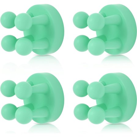 4 stk. Silikone Tandbørsteholder Multifunktionel Krog Vandtæt Selvklæbende Enkel Tandbørstekrog Stikholder til Væg Grøn