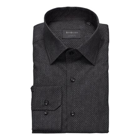 Borgio, Koszula calimera długi rękaw classic fit 00224 Szary, Mężczyzna, Rozmiar: M