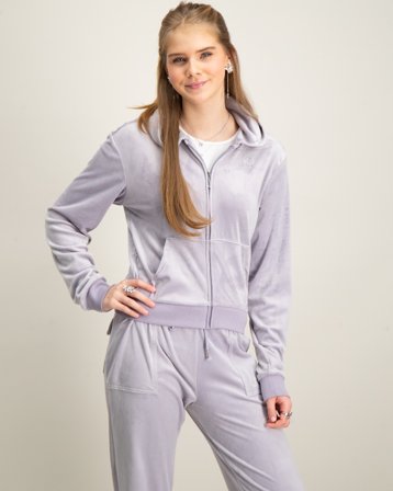 Juicy Couture Tonal Zip Through Hoodie Grau Hoodies/Kapuzenpullover Mädchen - Kids Brand Store