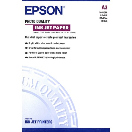 Epson Matte Photo Quality Ink Jet Paper A3 100 ark 102 g/m²