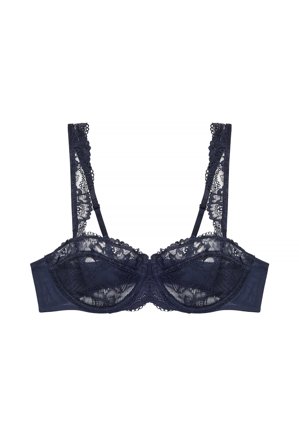 NA-KD - Balkonett-BH i blonder med brede stropper - BH-er - Marineblå - EU 75A