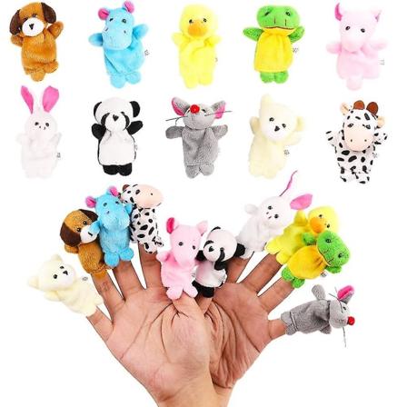 10st Mini plyschfigurer Djur Fingerdockor Leksaker Set för barn Festrekvisita för shower, lektidspresenter
