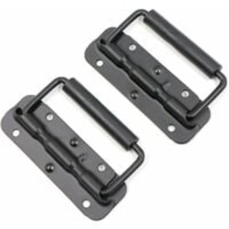 2 stk. sammenklappelige håndtag i rustfrit stål med fjeder til kraftig værktøjskasse